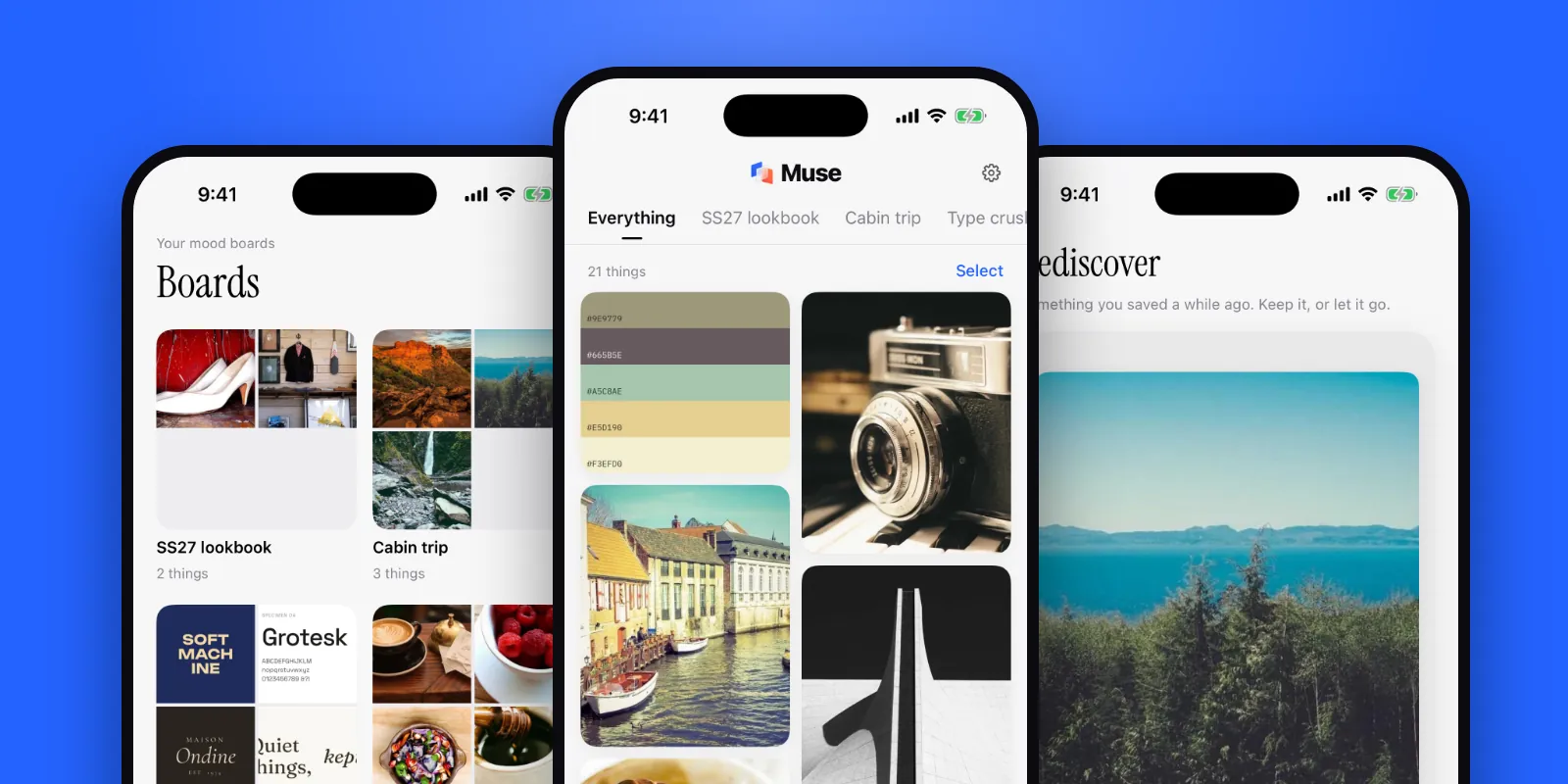 Muse on iPhone: Boards, the home grid and Rediscover